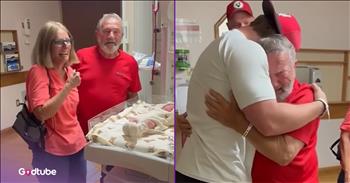 <p>A great-grandfather&rsquo;s emotional response to a baby&rsquo;s name will melt your heart. The elderly man could not keep himself from bursting into tears once he learned the name of his great-grandson. Watch the short but precious clip to see how the great-grandfather reacted when he made the sweet discovery.</p>

<p>None of us will live forever. The exact amount of time we&rsquo;ve been allotted on Earth is unknowable, but it&rsquo;s relatively safe to say that no one alive right now will be around in 100 years from now. Our bodies, which break down and wear out over time, are not made to last centuries. They are temporary, much like our time on this planet.</p>

<p>That&rsquo;s why we must and should make the most of the time we&rsquo;ve been given. Care about others more than ourselves, put their needs ahead of our own and strive to make a true and lasting impact on someone else&rsquo;s life. After all, that&rsquo;s what Jesus commands us to do in Mark. Right after He says we are to love God with all that we are, we are to love our neighbor as ourselves.</p>

<p>But how do we ever know if we&rsquo;ve impacted and made a difference in someone else&rsquo;s life? Most of the time, we don&rsquo;t, but we have to trust that our words and actions did make a difference. However, in a <a href="https://www.youtube.com/shorts/1luPnJULP5Q">clip posted on YouTube</a>, one man witnessed the evidence that he had impacted another person.</p>

<p>In the video, an elderly gentleman is lovingly peering down at a newborn baby when he realizes the child, his great-grandson, has been named after him.</p>

<p>&ldquo;You&rsquo;re kidding,&rdquo; he says, as his eyes start to fill up with tears. &ldquo;You&rsquo;re kidding me.&rdquo;</p>

<p>From that point forward, the great-grandfather is a puddle of tears. He is beyond moved by the gesture that his grandson thought enough of him to name his child after him.</p>

<p><em><strong><a href="https://www.godtube.com/bible/proverbs/17-6">Proverbs 17:6</a></strong> &ldquo;Children&rsquo;s children are the crown of old men, and the glory of children is their fathers.&rdquo;</em></p>
