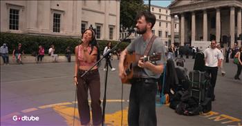 <p>This talented duo brings the heat with a fantastic cover of Johnny Cash&rsquo;s &lsquo;Ring of Fire.&rsquo; Watch the video to see experienced artists Leire and Atticus Blue give an authentic and enthusiastic performance in their cover of the classic country song.&nbsp;</p>

<p>In the video on YouTube, the European couple stands on a London street as they surprise passersby with the country tune. Atticus&rsquo;s voice is deep and strong, and Leire&rsquo;s voice complements his well, as she engages her vocals in different pitches.&nbsp;</p>

<p>It&rsquo;s sweet to see a couple sing the song, as it talks about the passions of love. Some of the lyrics are:</p>

<p>The taste of love is sweet<br />
When hearts like ours meet<br />
I fell for you like a child<br />
Oh, but the fire went wild</p>

<p>The couple puts heat into their fiery cover of the song with finesse, singing about all-consuming love. When they finish singing, onlookers stand and clap heartily.&nbsp;</p>

<p>For centuries, many others besides Johnny Cash have compared the throes of love to wild, uncontrollable flames. Ancient Sanskrit <a href="https://www.wisdomlib.org/concept/fiery-love">poems</a> compare love to fire, as do the book of the Song of Solomon and some Greek mythology. It&rsquo;s easy to see why&mdash;when love takes hold of you, it&rsquo;s all you can think about or dream about. It&rsquo;s a fiery &ldquo;ring&rdquo; that&rsquo;s hard to evade.&nbsp;</p>

<p>Johnny&rsquo;s daughter, Roseanne Cash, <a href="https://americansongwriter.com/the-meaning-behind-ring-of-fire-by-johnny-cash/">said</a> of the song and its legacy: &ldquo;The song is about the transformative power of love, and that&rsquo;s what it has always meant to me, and that&rsquo;s what it will always mean to the Cash children.&rdquo;</p>

<p><em>&ldquo;Set me as a seal on your heart, as a seal on your arm: for love is strong as death; jealousy is cruel as the grave: the coals thereof are coals of fire, which has a most vehement flame.&rdquo; <strong><a href="https://www.godtube.com/bible/song-of-solomon/8-6">Song of Solomon 8:6</a></strong></em></p>
