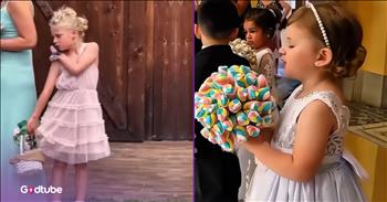 <p>These hysterical flower girl moments will leave you in stitches. The youngsters reacted in some of the most unexpected and hilarious ways, helping to make the wedding ceremony even more memorable. Watch the short but uproarious clip to see what these little ones did that will leave you doubled over with laughter and struggling to catch your breath.</p>

<p>Weddings are special, solemn and once-in-a-lifetime moments. What happens during those ceremonies will be remembered and cherished forever, which is why they are often intricately, meticulously and painstakingly planned. It&rsquo;s not unusual for a couple to allow for a year to plan their wedding and reception.</p>

<p>However, even with all the work, time and attention to detail given to such a special, and life-changing event, things may not, and likely will not, go according to plan. Yes, it&rsquo;s a great idea to have everything worked out before walking the aisle and exchanging vows, but it&rsquo;s always good to be flexible and to go with the flow.</p>

<p>Whenever little ones are involved, always expect the unexpected. <a href="https://www.youtube.com/shorts/oANEJAn8Dcg">A clip posted on YouTube</a> captures several little girls who had some hilarious, unforeseen moments while carrying out their flower girl duties. They probably didn&rsquo;t mean to take attention away from the bride, but they likely did, at least momentarily, anyway.</p>

<p>The clip begins with a flower girl standing next to the bridesmaids. Unfortunately, she is unable to stand still. It appears she&rsquo;s fighting and losing a battle with a fly or even a bee. The next one is even better. The flower girl has fallen asleep even before it&rsquo;s her time to shine and has to be carried down the aisle by a young man.</p>

<p>Other instances include flower girls who are so over throwing flowers on the ground. The one that does not make any sense, though, is the child driving a toy car up the aisle. Who thought that was a good idea? That was always going to end badly!</p>

<p><em><strong><a href="https://www.godtube.com/bible/job/8-21">Job 8:21</a></strong> &ldquo;The time will come when your mouth will be full of laughing, and cries of joy will come from your lips.&rdquo;</em></p>
