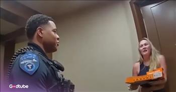<p>Police officers stepped in to finish a delivery after the driver was arrested. The kind, caring and considerate officers ensured a customer received her order after the driver was taken into custody mid-delivery. Watch the short but sweet clip to see the officers finish the delivery and the utter surprise on the woman&rsquo;s face when she opens the door.</p>

<p>In today&rsquo;s world, technology impacts and touches every aspect of our lives. It&rsquo;s nearly impossible to do something which does not function better with or require a computer or an internet connection. Someone who struggles with adapting to or picking up the latest technological advances quickly will probably find it difficult to do much of anything today. The computer, the smartphone and the internet are here to stay, that&rsquo;s for sure.</p>

<p>Our smartphones, essentially an extension of everyone&rsquo;s hands at this point, allow us to do nearly everything instantly and effortlessly. With a few simple clicks and swipes, we can arrange a ride, post to Facebook or Instagram and even order food. <a href="https://www.youtube.com/watch?v=h6wIRS_3JME">A clip posted on YouTube</a> shows that one woman&rsquo;s food order was delivered by someone very unexpected: a member of law enforcement.</p>

<p>The officer arrives at the woman&rsquo;s door with her pizza order in the clip. The look on her face says everything. She is astonished and completely taken aback by the officer&rsquo;s appearance at her door.</p>

<p>The officer delivered her GrubHub order because the original delivery driver had been arrested following a traffic stop. The officer could have simply refused to do anything with the order, but that was not what he did at all. Instead, the officers showed kindness and consideration, knowing that someone was waiting for food that they had already purchased.</p>

<p>The officer went above and beyond the call of duty.</p>

<p><em><strong><a href="https://www.godtube.com/bible/ephesians/4-32">Ephesians 4:32</a></strong> &ldquo;And be kind to one another, full of pity, having forgiveness for one another, even as God in Christ had forgiveness for you.&rdquo;</em></p>
