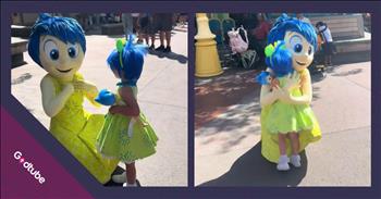 <p>A child dressed as her favorite character ran into the real Disney character, making for such a sweet, heartwarming moment. It&rsquo;s likely to be an encounter that she will remember for quite some time. Watch the short but precious clip to witness the adorable meeting between the child and the Disney character.</p>

<p>As we grow up, get a 9-5 and assume various other responsibilities, we quickly learn why our parents always said, &ldquo;Stay a kid for as long as possible.&rdquo; Childhood, a period that passes way too quickly, is a time to have fun and to do so while having little to no concerns and worries. Most people would give anything to return to their childhood, even for a short, brief moment.</p>

<p>While we can all agree that childhood goes by entirely too fast, we all have happy, blissful memories from that period and often look back fondly on them. Of course, it&rsquo;s impossible to stop or reverse time and relive those instances; the closest we will ever get to doing that is to capture our children&rsquo;s precious, blissful childhood moments as they experience them. That&rsquo;s precisely what happened in one <a href="https://www.tiktok.com/@okayyari18/video/7519065760593890615">clip posted on social media</a>.</p>

<p>In the video, the little one, dressed as Joy from Disney&rsquo;s &ldquo;Inside Out,&rdquo; encounters Joy at Disneyland. The little girl apparently loves that character so much that she even carries a Joy doll. Once the child spots the character, she does not hesitate at all. She immediately approaches the character and excitedly shows off her doll and the two share a sweet and warm embrace.</p>

<p>After the hug, it&rsquo;s clear that the youngster is astonished and cannot believe her eyes. She steps back and looks at the character, seemingly unable to believe her luck and how she got to meet Joy from &ldquo;Inside Out.&rdquo;</p>

<p>That is a moment that she will hold onto and remember forever!</p>

<p><em><strong><a href="https://www.godtube.com/bible/ephesians/6-4">Ephesians 6:4</a></strong> &ldquo;And, you fathers, do not make your children angry: but give them training in the teaching and fear of the Lord.&rdquo;</em></p>
