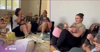 <p>A mom group&rsquo;s heartfelt surprise left a fellow mom, a member of their group, in tears. She could not believe what the other mothers did and immediately became emotional. Watch the short but heartwarming clip to see what the mothers did that had their fellow group member in tears.</p>

<p>Unfortunately, this world is often a sad, cold and cruel place. Take a gander at popular social media platforms like Facebook, X (formerly Twitter), Instagram and TikTok, and you&rsquo;ll be convinced. Hatred, hostility and profanity abound on those websites where strangers lash out at one another with some of the worst, most vile things you&rsquo;ll ever read.</p>

<p>Yes, there is no doubt that kindness is in very short supply. How hard is it to show someone kindness? Not very, right? Hold the door for someone, compliment a stranger&rsquo;s outfit or acknowledge them as you pass them on the sidewalk. Who knows, your unexpected act of kindness could be just what they need and may mean the world to them. A <a href="https://www.instagram.com/p/DMK8oiLxm4W/">clip posted on social media</a> captured an unexpected act of love and kindness, a beautiful move of inclusion.</p>

<p>The short but powerful clip is of a mom&rsquo;s group. The women, while holding their children, are all sitting in a circle when, unexpectedly, they all start signing simultaneously. The text at the top of the frame explains the situation. Apparently, the woman and her child in the middle of the frame are hearing impaired. The other group members had taken the time to learn enough of American Sign Language so they could all sign the &ldquo;Hello Song.&rdquo;</p>

<p>Once the woman understands what is happening and witnesses the love and kindness that is being shown to her and her son, she breaks down in tears.</p>

<p>What an unexpected but extraordinary act of kindness! We desperately need more of it in this world, where far too many possess a cruel and uncaring dog-eat-dog mentality.</p>

<p><em><strong><a href="https://www.godtube.com/bible/philippians/2-4">Philippians 2:4</a></strong> &ldquo;Not looking everyone to his private good, but keeping in mind the things of others.&rdquo;</em></p>
