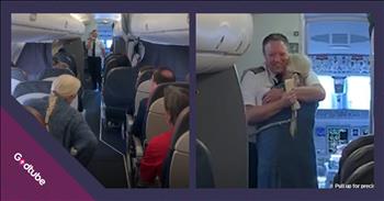 <p>A grandmother broke down in tears after realizing who was piloting her flight. She could not keep it together once she discovered who would be flying her plane. Watch the short but powerful clip to see why the elderly woman was moved to tears.</p>

<p>Flying is a fear for many people, and it&rsquo;s understandable why that is the case. Being 30,000 feet in the air while moving hundreds of miles per hour is pretty insane when you think about it. If you&rsquo;re slightly apprehensive about flying, it wouldn&rsquo;t be helped at all by the flight attendants&rsquo; safety spiel either. They mention what happens if the plane hits a mountain or lands in the ocean. Those are frightening scenarios, for sure.</p>

<p>Not being a fan of heights, I can understand why flying might invoke a sense of fear in people. Oddly enough, I feel no anxiety or uneasiness when it comes to flying. <a href="https://www.youtube.com/watch?v=HsjR1MG9rq0">A clip posted on YouTube</a> shows one woman crying as she got up from her seat and started moving toward the front of the plane. However, it wasn&rsquo;t her fear of flying that brought about those tears, but it was because of a much sweeter, heartwarming reason.</p>

<p>The short one-minute video begins with a young man on the plane&rsquo;s intercom system. The gentleman welcomes all the passengers aboard the aircraft and then adds that he will be their pilot. He then mentions how this particular flight is special for him because who is onboard &ndash; his grandmother.&nbsp;</p>

<p>This is the first time his grandmother has flown on a plane he will pilot. His grandmother then proceeds to get up and walk toward her grandson. He continues to speak, sharing how much his grandparents have loved and supported him. He adds how he wishes his grandfather were here today, but sadly, he had passed away earlier in the year.</p>

<p>The moving clip ends with the grandmother and grandson sharing a warm, loving embrace while she is brought to tears by the special moment.</p>

<p><em><strong><a href="https://www.godtube.com/bible/proverbs/17-6">Proverbs 17:6</a></strong> &ldquo;Children&rsquo;s children are the crown of old men, and the glory of children is their fathers.&rdquo;</em></p>
