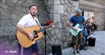<p>Some buskers turned heads with a stunning cover of CCR&rsquo;s &lsquo;Bad Moon Rising&rsquo; on Dublin&rsquo;s city streets. They display loads of musical talent, so it&rsquo;s easy to see why. Watch the video to hear their gifted cover.&nbsp;</p>

<p>The buskers, Francesco Parodi &amp; Jose Fondon, each play an instrument as Francesco sings with raw passion. Jose plays the electric guitar, taking the spotlight at different moments with amazing-sounding, long-winded riffs, and Fransesco plays the acoustic guitar.&nbsp;</p>

<p>Francesco excellently applies his skillful voice to the song. He sounds a little gritty, but keeps his voice clear and strong throughout the rock song. Looking at the duo, you wouldn&rsquo;t guess they&rsquo;re about to cover a rock song&mdash;and do so well&mdash;but looks clearly deceive, because these guys absolutely know what they&rsquo;re doing. As they play, many onlookers crowd around them. The talented guitar playing and Francesco&rsquo;s vocals, which one fan <a href="https://www.youtube.com/watch?v=aTOLXSEy34E">describes</a> as &ldquo;gravel wrapped in silk,&rdquo; seem to be a match made in heaven.&nbsp;</p>

<p>The song, originally sung by Creedence Clearwater Revival, has somewhat ominous lyrics that sound like warnings, but it also&mdash;almost contrastingly&mdash;has a happy beat that you can easily tap your foot to. Some of the lyrics are:</p>

<p>Well, don't go around tonight<br />
Well, it's bound to take your life<br />
There's a bad moon on the rise<br />
Don't go around tonight</p>

<p>The cover does the original track justice. The only significant difference is the lack of drums in Jose and Fransesco&rsquo;s version, but the quality and sound are just as good, if not even better than the original band&rsquo;s. It&rsquo;s great to see that so many people stopped to appreciate their live street performance. The duo certainly deserved it and obviously spent some time perfecting the cover.&nbsp;</p>

<p>It&rsquo;s safe to say that whether you&rsquo;re a rock fan or just an eclectic music appreciator, you&rsquo;ll love this performance!</p>
