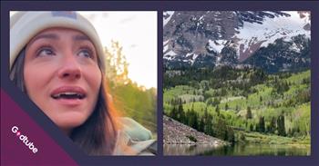 <p>One woman had an emotional reaction to a stunning view in Colorado. She was enjoying a hike in the western state when she came across a sight that caused her to choke up and become emotional. Watch the short but jaw-dropping clip to see the view that caused her to react in such a way.</p>

<p>Technology has made our lives better and easier in various ways. Those advancements have improved communication, entertainment, medical care and even how we cook our food. Technology has also revolutionized how people work. People can now work remotely from anywhere in the country or the world.</p>

<p>However, like most things in life, there are also some negatives and a handful of downsides to those technological advancements. Arguably, the biggest and most noticeable one is that people have become addicted to their phones, tablets and nearly anything with a screen. Putting the phone down and leaving it alone for just an hour can and often does require a lot of willpower. Sadly, that can seem like a significant accomplishment.</p>

<p>Since we are so glued to our phones, with our heads down scrolling through Instagram or typing out a text message, we can miss the beauty right in front of our eyes. <a href="https://www.tiktok.com/@ilariajessica/video/7512626451959794990">A clip posted on social media</a> captures how one woman reacted when she encountered an absolutely stunning view while hiking in Colorado.</p>

<p>&ldquo;Wow! Gosh dang it. Dude, dude! Oh, man! Oh, man!&rdquo; the woman says, amazed as her eyes start to well up with tears.</p>

<p>She then flips her phone around and shows everyone the view that has gotten her so emotional and overwhelmed. It is gorgeous, simply a breathtaking sight of snow-capped mountains.</p>

<p>The Lord is an artist. He has filled the Earth with some truly remarkable works of art. Sadly, if we are constantly looking down at our phones, we&rsquo;ll never bring our heads up long enough to appreciate all He has created for our enjoyment.</p>

<p><em><strong><a href="https://www.godtube.com/bible/ecclesiastes/3-11">Ecclesiastes 3:11</a></strong> &ldquo;He has made everything beautiful in his time: also, he has set the world in their heart, so that no man can find out the work that God makes from the beginning to the end.&rdquo;</em></p>
