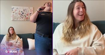 <p>A woman shocked her friend by revealing her incredible singing voice. The one young lady could not believe her buddy had the ability to sing like this. Watch the short but hilarious clip to listen to the woman&rsquo;s beautiful voice and see how her friend reacts when her buddy belts out the lyrics.</p>

<p>Everyone wants to be a singer, on stage with an utterly captivated audience watching their every move as they demonstrate their musical gifts. It&rsquo;s because of that that shows like <em>American Idol</em>, <em>The Voice</em> and <em>America&rsquo;s Got Talent</em> have been able to produce so many seasons over the years. There is no shortage of people who are hoping to impress the judges and studio audiences with their voices.</p>

<p>Most people will take every opportunity to impress others with their musical talent. Who knows what could happen if the right person hears them sing? It could completely and forever change their life. But what about the people who can sing but aren&rsquo;t as concerned with showing off their talent to everybody? Yes, those people do exist, and <a href="https://www.tiktok.com/@livspino2/video/7532206078310763831">a video posted on social media proves it</a>.</p>

<p>The clip begins with the singer talking directly into the camera, letting everyone know what is about to happen.</p>

<p>&ldquo;She doesn&rsquo;t know I can sing,&rdquo; the young woman says as she points to a second young woman sitting on a couch behind her.</p>

<p>The woman with the microphone starts her performance, and after belting out two or three notes, the woman on the couch is completely taken aback. The look on her face says it all. Her phone, which she was previously engrossed in, has lost all her attention.</p>

<p>Instead, the woman on the couch wants to know where this beautiful voice originated. It&rsquo;s clear that she really had no idea that her friend could sing.</p>

<p><em><strong><a href="https://www.godtube.com/bible/ephesians/5-19">Ephesians 5:19</a></strong> &ldquo;Speaking to yourselves in psalms and hymns and spiritual songs, singing and making melody in your heart to the Lord.&rdquo;</em></p>
