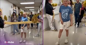 <p>A teen&rsquo;s joyful moment after conquering a rare form of cancer will move you. Be sure to grab the tissues because this is likely to bring a tear or two to your eyes. Watch the short but powerful clip to see how this young man signaled he had beaten cancer, and is now ready to get back to his life.&nbsp;</p>

<p>The world is often a sad, scary and lonely place. Sadly, sickness and disease are part of our world and inflict much hurt and pain upon individuals and families. There is no greater pain than watching a loved one hurting and struggling as they battle a disease and knowing there is nothing you can do to relieve their pain. That&rsquo;s a situation you wouldn&rsquo;t wish on your worst enemy.</p>

<p>Cancer is horrible. There is nothing good about cancer, as it only hurts and destroys. Learning about a loved one&rsquo;s cancer diagnosis will throw your entire world into upheaval, changing your whole outlook and perspective on life and the importance of time. However, there is likely no greater feeling than when a loved one comes through a cancer battle, defeating that horrible disease.</p>

<p><a href="https://www.youtube.com/shorts/tYhRiWaQaBg">In a clip posted on YouTube</a>, Evan Lallo, a 14-year-old, defeated a rare form of cancer, capturing the moment in which he celebrated officially being cancer-free. Following seven months of chemotherapy treatments, the young man cut a ribbon signaling the end of his chemotherapy. It was a celebration for everyone involved, and why shouldn&rsquo;t it be?&nbsp;</p>

<p>The clip mentions that Evan was initially diagnosed with a bone tumor after an MRI revealed a mass on his neck in November 2024. Then, after several rounds of chemotherapy and a procedure in May 2025, it was later determined that he was cancer-free.</p>

<p>A quote from the young man in the video shows that he wants nothing more than to get back to living and enjoying life.</p>

<p>&ldquo;I can&rsquo;t wait to get back to playing sports with my friends, especially basketball,&rdquo; he said.</p>

<p><em><strong><a href="https://www.godtube.com/bible/matthew/19-26">Matthew 19:26</a></strong> &ldquo;And Jesus, looking at them, said, &lsquo;With men this is not possible; but with God all things are possible.&rsquo;&rdquo;</em></p>
