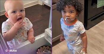 <p>These kids got caught red-handed &ndash; and their reactions were absolutely priceless. They all knew they were spotted with their hands in the proverbial cookie jar. Watch the short but hysterical clip to see and listen to these youngsters when they were caught in the act.</p>

<p>Parenting is not an easy task. In fact, most people would say, and everyone else would likely agree, that it&rsquo;s pretty challenging. Children do not come with a manual. A set of step-by-step instructions is not included with those little ones. So, parents are left to their own devices, leaving many to implement a trial-and-error system.</p>

<p>But what would be the fun in being a parent if you had all the correct answers? Parents simply do their best to impart what they hope is the right knowledge and wisdom to their youngsters. Moms and dads just have to hope and believe they are doing the best they can. That can be difficult to do, especially when children appear to be paying little, if any, attention. &nbsp;</p>

<p><a href="https://www.youtube.com/shorts/p7tXeBML1KE">A clip posted on YouTube</a> captures a handful of youngsters who have all seemingly disregarded and ignored prior commands and directives to avoid getting a little something to eat. Instead, the children took it upon themselves to fill their stomachs and, in the process, were caught in the act. Their malfeasance and disobedience were caught on camera. Their reactions when they learned they were caught were pretty hysterical.</p>

<p>The short clip begins with a toddler who has opened the freezer and taken the lid off a tub of ice cream, shoving a handful of the cold, delicious, sweet stuff into its mouth. When the youngster is confronted, all he can do is whine. The child knew its plan had been foiled.</p>

<p>Another little guy wanted food so badly that he had nearly climbed into the oven. Hey, when you&rsquo;re hungry, you&rsquo;ve got to eat.</p>

<p>These are just a handful of the hilarious situations the children get into in this clip.</p>

<p><em><strong><a href="https://www.godtube.com/bible/proverbs/22-6">Proverbs 22:6</a></strong> &ldquo;If a child is trained up in the right way, even when he is old, he will not be turned away from it.&rdquo;</em></p>
