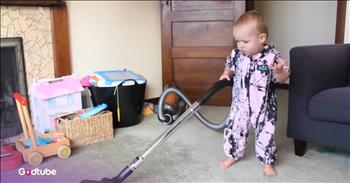 Dad’s Hilarious Parenting Tactic Turns Housework Into Pure Entertainment