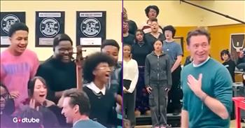 <p>Students were stunned when Hugh Jackman unexpectedly stopped by their choir practice. The Hollywood actor gave the high school students quite a thrill when he made a surprise appearance. Watch the short but heartwarming clip to see how the young people responded when the Wolverine actor walked into the room.</p>

<p>We never really know where life is going to take us, what will happen or who we might encounter. Anyone who claims to have all the answers and knows exactly what the future holds is either a liar or delusional. But it&rsquo;s that unpredictability and inability to predict the future that makes life so exciting, and at times, so frightening.&nbsp;</p>

<p>Our lives can be changed, for better or worse, in the blink of an eye. What makes this even more worrisome to many people is that it often occurs regardless of our actions. For those who believe they are in control and can determine their path and future, that&rsquo;s essentially a fa&ccedil;ade. They are fooling themselves.</p>

<p><a href="https://www.youtube.com/watch?v=PIVT-8iSC4g">A clip posted on YouTube</a> perfectly demonstrates how random life can be at times. A high school was in the middle of a rehearsal when Hugh Jackman happened to walk in, and to say that the students were excited would be a severe understatement. &nbsp;Immediately after the &ldquo;Les Mis&eacute;rables&rdquo; actor enters the room, they start screaming, shouting and jumping for joy. They could not believe their eyes.</p>

<p>But giving the actor a loud and joyous welcome wasn&rsquo;t all the students did. As the clip shows, the choir performed, singing him a tune from the beloved musical &ldquo;The Greatest Showman.&rdquo;<br />
At one point during their performance, Hugh turned toward the camera and appeared to have gotten choked up listening to the youngsters sing.</p>

<p>So why was the Hollywood actor at the Milwaukee high school? He was apparently in the Midwestern city to promote his latest movie, which is based on a couple from Wisconsin.</p>

<p><em><strong><a href="https://www.godtube.com/bible/jeremiah/29-11">Jeremiah 29:11</a></strong> &ldquo;For I know the thoughts that I think toward you, said the Lord, thoughts of peace, and not of evil, to give you an expected end.&rdquo;</em></p>
