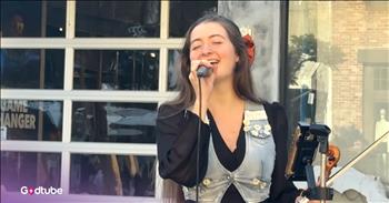 <p>Check out this beautiful street performance of the song &lsquo;Open The Eyes of My Heart.&rsquo; The talented singer and violinist in the video is Avelina Kushnir, and her performance is one that will stir your soul. May her music warm your heart and bring a smile to your face today!</p>

<p>&lsquo;Open the eyes of my heart, Lord<br />
Open the eyes of my heart<br />
I want to see You<br />
I want to see You&rsquo;</p>

<p>What a wonderful cover of &lsquo;Open The Eyes of My Heart.&rsquo; This well-known worship song was written by Paul Baloche and was inspired in part by Ephesians 1:18.</p>

<p>&ldquo;The Apostle Paul was writing a letter to the Ephesians and he says, &lsquo;I pray that the eyes of your heart would be enlightened.&rsquo; That verse stirred in my heart,&rdquo; <a href="https://www.praisecharts.com/blog/story-behind-open-the-eyes-of-my-heart/">shares</a> Paul Baloche when talking about the song. &ldquo;One morning, while playing during a ministry time at my church, I began to sing that phrase over and over again: &lsquo;Open the eyes of my heart, Lord. Open the eyes of my heart.&rsquo; The whole song pretty much rolled off my tongue while prayerfully playing my guitar and singing out to Him. It really is a simple song that reflected the sincere prayer of my heart.&rdquo;</p>

<p>In the video, Avelina puts on such a lovely performance, and many people in the street stop to enjoy her musical talents. Her voice captivates at first, and then her violin playing is what stuns next. The way she gracefully plays her instrument and moves around is a delight to see!</p>

<p>&ldquo;You have the most sublime voice Avelina. Your singing truly warms the heart,&rdquo; <a href="https://www.youtube.com/watch?v=9iUpeMGxnNE">comments</a> one person online after watching the video.</p>

<p>&ldquo;Thank you very much for this video, it truly blessed me. God bless you in your walk with Him,&rdquo; <a href="https://www.youtube.com/watch?v=9iUpeMGxnNE">writes</a> another person.</p>

<p>Avenlina is 15 years old, and in addition to the violin, she also plays the saxophone and the guitar. She loves playing music and hopes to use her talent to make the world a better place.&nbsp;</p>

<p>We hope that you enjoyed watching this video today of Avelina Kushnir performing her rendition of &lsquo;Open The Eyes of My Heart.&rsquo;</p>
