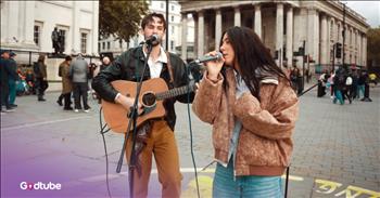 <p>Buskers team up for a beautiful &ldquo;Lean on Me&rdquo; duet that will send chills up your spine. They sound too perfect to be true. Play the video to give it a listen.&nbsp;</p>

<p>As the duo sings, many people gather around to watch and record them. All focus is on them; the London sidewalk is their stage. As the man plays guitar, the woman lightly dances around and sings.&nbsp;</p>

<p>It&rsquo;s clear that they both share a deep passion for music and enjoy busking. Everyone claps when they finish. They can&rsquo;t get enough.</p>

<p>Their voices sound so harmonious and melodic&mdash;like they were made to go together. Each of them is very well suited to sing &ldquo;Lean on Me.&rdquo; It&rsquo;s a beautiful collaboration.&nbsp;</p>

<p>Some of the lyrics from the Bill Withers classic are:&nbsp;</p>

<p>You just call on me brother, when you need a hand<br />
We all need somebody to lean on<br />
I just might have a problem that you'll understand<br />
We all need somebody to lean on</p>

<p>The performance is so special because it&rsquo;s most likely that none of those people on that sidewalk were there just to hear them sing. They were walking by, struck by the sheer beauty of the music, and stopped to listen. The performance is raw and completely unfiltered&mdash;there&rsquo;s no stage to stand on.&nbsp;</p>

<p>There&rsquo;s a pure emotion and connection there that touches passersby. And the song&rsquo;s message feels especially powerful in a space full of strangers. The street becomes a communal space.&nbsp;</p>

<p>Both of the performers, Leire and Atticus Blue, have natural confidence. They know they have unique abilities and are ready and willing to share them with the world, and listeners like us are ready to appreciate them. It&rsquo;s a rare treat to hear a song like this, and I hope you enjoy it.</p>
