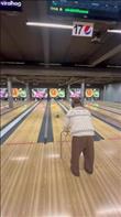 Me and my brother who has Down’s syndrome were bowling with our family.