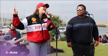 <p>Allie Sherlock&rsquo;s powerful take on Gloria Gaynor's classic &ldquo;I Will Survive&rdquo; will leave you impressed. It&rsquo;s a wonderful version of Gloria&rsquo;s classic song. You&rsquo;ll want to tap your feet or sing along as you listen.&nbsp;</p>

<p>In her new YouTube video, young Allie sings on a breezy day on the coast with singer Fabio Rodrigues beside her. A dock full of boats sits behind her. &ldquo;I Will Survive&rdquo; isn&rsquo;t the song you&rsquo;d picture for this kind of setting, but it&rsquo;s got everybody grooving nonetheless.</p>

<p>As she sings, she draws in a crowd of listeners who sway to the lively beat. Allie&rsquo;s got the perfect voice for this song. Some of the lyrics to &ldquo;I Will Survive&rdquo; <a href="https://genius.com/Gloria-gaynor-i-will-survive-lyrics">are</a>:&nbsp;</p>

<p>Did you think I'd crumble?&nbsp;<br />
Did you think I'd lay down and die?<br />
Oh, no, not I, I will survive</p>

<p>Gloria&rsquo;s song is a powerful ballad about moving on after a breakup. Gloria didn&rsquo;t write the song herself, but she loved it.&nbsp;</p>

<p>She once <a href="https://www.smoothradio.com/features/the-story-of/i-will-survive-gloria-gaynor-lyrics-meaning-facts/">said</a>, "I love the empowering effect, I love the encouraging effect. It's a timeless lyric that addresses a timeless concern." Since before the song was even released and throughout her life, she&rsquo;s used the song to motivate her&ndash;whether it be a detrimental back injury or a tough divorce.&nbsp;</p>

<p>When the song came out in 1979, it became an immediate number one hit in the UK and the US. It won a Grammy for Best Disco Recording, too.&nbsp;</p>

<p>Later, after the song, released, Gloria <a href="https://www.songfacts.com/facts/gloria-gaynor/i-will-survive">added</a> some lyrics that represent her faith:&nbsp;</p>

<p>I will survive<br />
He gave me life<br />
I stand beside the Crucified One<br />
I can go on<br />
I will be strong<br />
For my strength to live is not my own<br />
I will survive!</p>

<p>It is a beautiful song about perseverance. And no matter who sings it, Gloria, Allie, Fabio, or others, it is wonderful to hear.</p>
