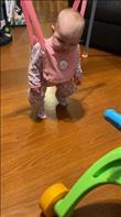 My child was bouncing in her jolly jumper and bounced herself to sleep. Credit: Michelle pilgrim
