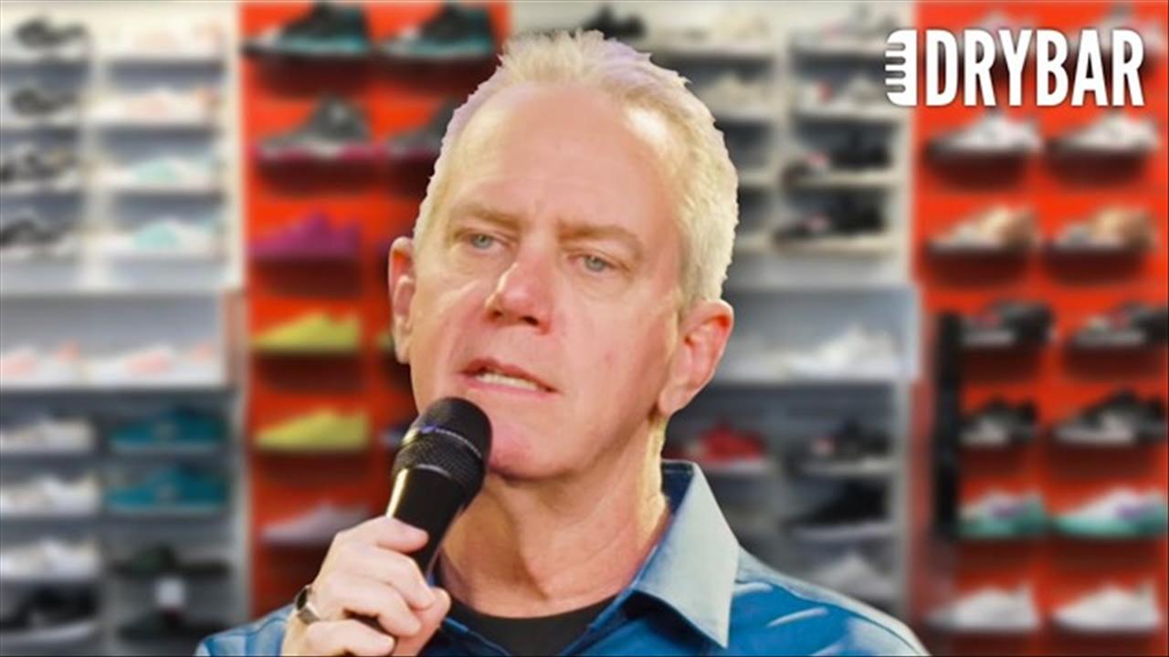 <p>Ever notice how buying a simple pair of shoes turns into a full production?</p>

<p>In this clean stand-up bit, the comic takes on airport shoe shines, confusing &ldquo;semiannual&rdquo; sales, disappearing shoe sizes, and the mysterious back room at Foot Locker that apparently requires a forklift and a packed lunch. He pokes fun at store layouts, sizing logic, reversible belts, sagging pants, and the strange math behind clothing labels.</p>

<p>It&rsquo;s everyday shopping frustration turned into sharp, relatable comedy &mdash; no profanity, no politics, just smart observations about things we&rsquo;ve all experienced.</p>
