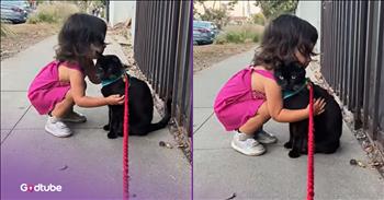 <p>A little girl had the sweetest and most adorable interaction with a cat. She kept going on and on about the kitty, showering the feline with love and praise. Watch the short but precious clip to see and hear the child&rsquo;s heartwarming experience with a cat she spotted outside.</p>

<p>Animals are some of the best creatures on Earth. Anyone who would say or even suggest otherwise is wrong, and I think most people would wholeheartedly agree. They make life a better, fuller and richer experience. They are loyal and loving, making for some of the best friendships you&rsquo;ll experience.</p>

<p>While everyone agrees that animals are fantastic, the real debate begins when discussing which one is preferred and makes for a better pet: a dog or a cat. This has become so heated, divisive and polarizing that many people have declared themselves as being in one of two camps. People are either dog people or cat people, and there is not much, if any, crossover between the two. It&rsquo;s more of one or the other type of thing.</p>

<p>There are good, sound arguments that can be made by both sides whenever attempting to sway others to their point of view. However, one little girl is certainly on team cat, and as the <a href="https://www.youtube.com/shorts/GZmybKf8leA">sweet YouTube video demonstrates</a>, trying to change her mind is likely futile. Given how sweetly she interacts with the Black, one-earned cat she spots outside, she is a cat person for life.</p>

<p>&ldquo;This is my new friend,&rdquo; the little girl announces to everyone. &ldquo;Big hug.&rdquo;</p>

<p>The little girl cannot get over how adorable and precious her new friend is.</p>

<p>&ldquo;He is so cute, Mom,&rdquo; the child says. &ldquo;This cat is so cute.&rdquo;</p>

<p>&ldquo;He&rsquo;s such a cutie pie,&rdquo; she later adds.</p>

<p>The sweet, good-natured cat lets the little girl love on him, taking it all in stride. I mean, the cat must be extremely well-behaved. How many felines have you seen that are leash-trained?</p>

<p><em><strong><a href="https://www.godtube.com/bible/genesis/1-21">Genesis 1:21</a></strong> &ldquo;And God created great whales, and every living creature that moves, which the waters brought forth abundantly, after their kind, and every winged fowl after his kind: and God saw that it was good.&rdquo;</em></p>
