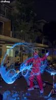 Blue Neon Bubble Show