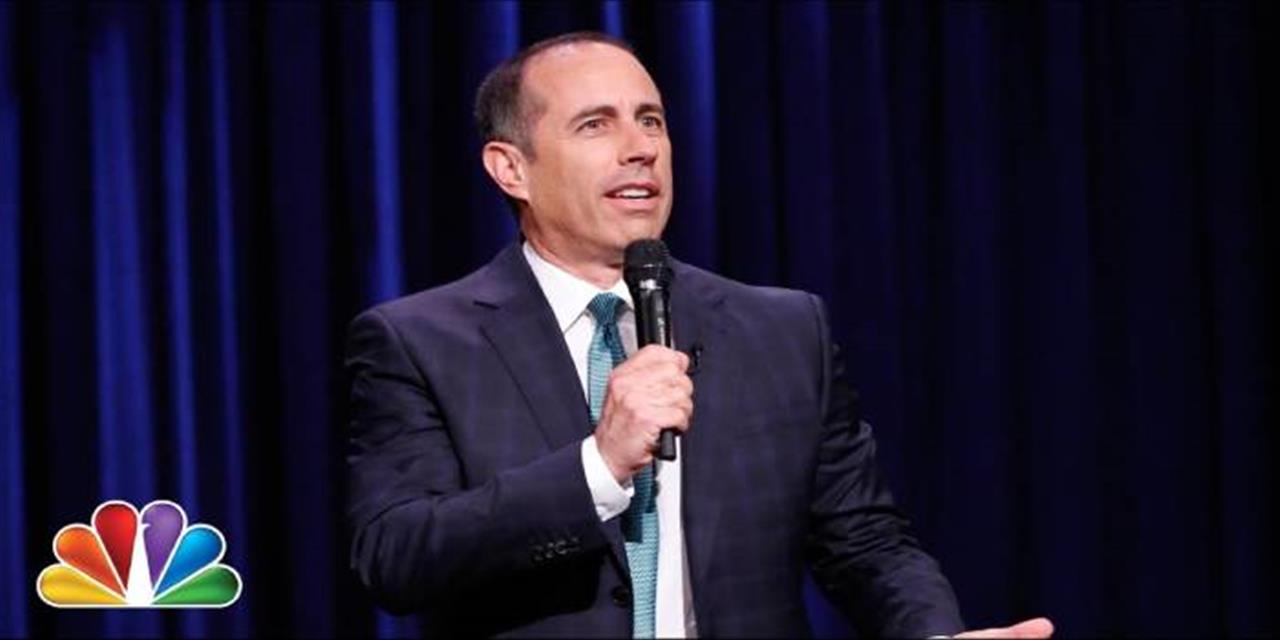 <p>Jerry Seinfeld takes the stage as the first comedian on The Tonight Show Starring Jimmy Fallon, delivering hilarious observations about parenting, cell phones, and the U.S. Postal Service. Classic Seinfeld &mdash; clean, clever, and relatable.</p>
