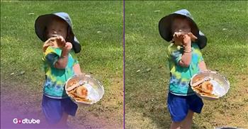 <p>This youngster&rsquo;s hysterical struggle to eat a piece of pizza is pure gold. The little one badly wanted a bite, but the pizza was not going down without a fight. Watch the short but hilarious clip to see this unexpected but laugh-out-loud battle that you didn&rsquo;t know you needed to see.</p>

<p>Life is not always fun, and is rarely, if ever, fair, as most people learn rather quickly. There will be several instances in which life, for no apparent reason at all, comes along and knocks you down. As painful as that fall may have been, the only thing to do in those times is to dust yourself off, get up and keep going.</p>

<p>If anyone were looking for a cheat code, a recipe for success in life, a good place to start would be with persistence and perseverance. Everyone, no matter what they do or what happens to them, will reach a point where they feel like throwing in the towel. But what has anyone accomplished by giving up? Quitting or refusing to play is not the way to win anything.</p>

<p><a href="https://www.youtube.com/shorts/9uflRHz0X7I">In a clip posted on YouTube</a>, one child demonstrated incredible persistence and perseverance in the most hilarious and unexpected way. The little one was hungry and wanted nothing more than a bite of pizza. But the delicious, mouth-watering piece of pizza put up quite a fight, and was not going to make things easy on the child.</p>

<p>Hilariously, the child, in the middle of a grassy field, tried to take a bite of a slice of pizza. This proved to be much more difficult than initially anticipated. The pizza slice flopped back and forth as it managed to avoid the child&rsquo;s mouth.</p>

<p>However, while we don&rsquo;t know how this battle ended, I&rsquo;m guessing the little one, after much effort, eventually came out on top and got that bite of pizza.</p>

<p><em><strong><a href="https://www.godtube.com/bible/1-corinthians/10-31">1 Corinthians 10:31</a>&nbsp;</strong>&ldquo;So then, if it is a question of food or drink, or any other thing, whatever you do, do all to the glory of God.&rdquo;</em></p>
