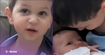<p>A little boy had a hilariously unexpected demand while holding a baby. The young man made a comment that likely no one saw coming, and it will keep you laughing long after the video ends. Watch the short but hysterical clip to see him delicately and tenderly hold the infant and hear what he has to say with the baby in his arms.</p>

<p>Babies are beautiful, one-of-a-kind gifts from the Lord above, and they should be treated as such. Children are easily the biggest blessing anyone can receive on Earth. Anyone who would or could ever think about arguing otherwise is incredibly wrong.</p>

<p>Now, becoming a parent, as every mother and father can attest, will and does forever change your life in every imaginable way. Adding a little one to the household is an adjustment for everyone, not just mom and dad. Sure, mom and dad are those entrusted with looking after and caring for that child. But siblings will also have to be flexible and make some changes once that newborn baby sister or brother enters the home.</p>

<p><a href="https://www.youtube.com/shorts/vZcUZxcgf8I">In a clip posted on YouTube</a>, a little boy holds his baby sister. It&rsquo;s a beautiful sight, one that is likely to melt every parent&rsquo;s heart &ndash; two siblings sharing a precious moment. He even goes so far as to say, &ldquo;Hi, beautiful,&rdquo; and says it once more as he moves his face inches away from hers.</p>

<p>However, seconds later, things take a dramatic turn, and the little guy is no longer in a loving mood. He no longer wants to hold his baby sister and would like someone to remove her from his hands immediately.</p>

<p>&ldquo;Get me out of here,&rdquo; he states.</p>

<p>That&rsquo;s siblings for you, though. One minute, they are being kind and gentle with one another, and the next, they want nothing to do with each other.</p>

<p><em><strong><a href="https://www.godtube.com/bible/proverbs/17-17">Proverbs 17:17</a></strong> &ldquo;A friend is loving at all times and becomes a brother in times of trouble.&rdquo;</em></p>
