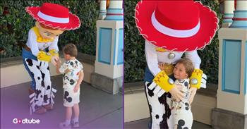 <p>A child&rsquo;s sweet interaction with a beloved Disney character will melt your heart. It was an unexpected exchange between the child and the character that he and his parents will likely remember for a long time. Watch the short but heartwarming clip to see what happened when a child approached a Disney character.</p>

<p>Disney has marketed and positioned itself for years as the place where dreams come true. Tons of videos and commercials show children experiencing this magic, encountering something that they will always remember and look back upon fondly. Disney World in central Florida and Disneyland in Southern California are where children can interact with characters from some of their movies. What could be better than that?</p>

<p>Every child wants to visit the place where Mickey and his friends live. They want to ride those iconic rides, eat those delicious, sugary treats and hang out with Pluto, Daisy, Minnie and the rest of the gang. And maybe, just maybe, experience one of the special, magical moments that can only happen when visiting a Disney park.</p>

<p><a href="https://www.tiktok.com/@thelacouple/video/7622383436828904735">A clip posted on social media</a> captured one of those moments. It happened when a young man approached Jessie, the cowgirl from the &ldquo;Toy Story&rdquo; films, at Disneyland. It&rsquo;s an interaction that is likely to bring a tear or two to your eye.</p>

<p>The little guy literally jumps for joy as he comes upon the character. To say he is excited would be a severe understatement. The two shared a warm embrace, but then something else happened that made this interaction memorable.</p>

<p>The child, who is deaf, uses sign language to ask the character her name. To everyone&rsquo;s surprise, the character responds by signing her signing, spelling it out for the young man. She then signs to him, asking him his name.</p>

<p>That was a moment that no one could have predicted, and it&rsquo;s one that everyone will remember for a long time.</p>

<p><em><strong><a href="https://www.godtube.com/bible/ephesians/4-32">Ephesians 4:32</a></strong> &ldquo;And be kind to one another, full of pity, having forgiveness for one another, even as God in Christ had forgiveness for you.&rdquo;</em></p>
