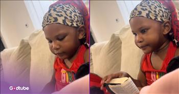 <p>This little one must have a completely new translation of the Bible. Her &ldquo;reading&rdquo; of God&rsquo;s Word is unlike any that you have ever heard. Watch the short and hysterical clip to hear what happens in this young lady&rsquo;s translation of the holy text.</p>

<p>The Bible is essentially a guidebook, a blueprint for life. Passages and verses speak to and can be applied to nearly every situation or circumstance we&rsquo;ll come up against in life. If you have a question about how to handle something in your life, the Bible likely has wisdom and advice on how to proceed.</p>

<p>Now, while the Bible is something Christians should study regularly, some parts are more challenging to grasp than others. That can also be said of the many different translations of the Bible available. Some translations, such as the King James Version, are written in a way that does not reflect how people talk today. Others, like the New International Version and the English Standard Version, are more modern, making them much easier to read.</p>

<p>However, no matter what version of the Bible you prefer, the stories, the lessons, ideas, passages and verses are, by and large, the same. There may be some slight differences here, but nothing too dramatic. That is not the case with one version that a little girl had in her possession.</p>

<p><a href="https://www.tiktok.com/@martinakristian/video/7621694273477528862">In the clip posted on social media</a>, the little girl, while &ldquo;reading&rdquo; in Genesis, explains how the world was created. Everything she reads starts out as familiar to you and me, but things take a dramatic turn relatively soon. She starts reciting passages that I, and likely no one else, has ever found in the Bible.</p>

<p>The child is then questioned about the veracity and accuracy of what she is reading, and it does not go well for this individual. It actually gets rather painful for them.</p>

<p><em><strong><a href="https://www.godtube.com/bible/genesis/1-1">Genesis 1:1</a></strong> &ldquo;In the beginning, God created the heavens and the earth.&rdquo;</em></p>
