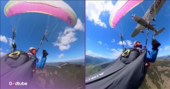 <p>Incredible footage captured a plane colliding with a paraglider. The airborne crash sent the paraglider twirling, twisting and turning to the ground. Watch the short but jaw-dropping clip to see the moment a plane ran into the paraglider.</p>

<p>As we all know, a fear of heights is very common, with a lot of people desperately wanting to remain on solid ground. Of course, some people have it worse than others. A few feet off the ground, or simply using a step ladder, is entirely too high for some people to withstand, and they begin to get that familiar, uneasy feeling in the pit of their stomach. For others, even thinking about climbing up to and looking several hundred feet down is enough to cause a cold sweat.</p>

<p>I am a member of the no-heights club, as I am known to vehemently refuse to climb up certain step passages and trails. Looking down and seeing how far I&rsquo;ve gone? That is totally and completely out of the question. Who wants to do that anyway? Do people enjoy imagining how long they&rsquo;d fall if they were to make a false move here or there? No, thank you.</p>

<p>While I do not have a fear of flying other people, for one reason or another, perhaps it&rsquo;s due to the height, do. <a href="https://www.youtube.com/watch?v=wDCeFDUJ0G8">A clip posted on YouTube</a> shows that if you did not have a fear of flying before, you may now think twice about flying or doing any other aerial activity.</p>

<p>In the video, a woman is out paragliding when, seemingly out of nowhere, a small plane comes by and hits her canopy. The mid-air collision sends her toward the ground. She twists and turns all the way down until she lands hard on the ground with a thud. The video states that she fell 2,000 feet in 2 minutes.</p>

<p>Luckily, and amazingly, the woman survived. She only suffered a couple of cuts, scrapes and bruises.</p>

<p><em><strong><a href="https://www.godtube.com/bible/joshua/1-9">Joshua 1:9</a></strong> &ldquo;Have I not given you your orders? Take heart and be strong; have no fear and do not be troubled; for the Lord your God is with you wherever you go.&rdquo;</em></p>

