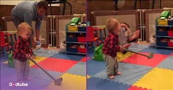 <p>This little golfer just proved that golf is a contact sport. The young man took a swing that most certainly connected. Watch the short but hysterical clip to see and hear how and with what the tiny golfer made contact, which will have you rolling with laughter.</p>

<p>Americans absolutely love competition, of any and every kind. It doesn&rsquo;t matter what it is, either. If there&rsquo;s an activity involving two opposing teams, it will eventually find a loud, obsessed audience who are more than willing to cover themselves in their favorite team&rsquo;s colors. Soon enough, they&rsquo;ll inevitably begin organizing their entire day and lives around their favorite team&rsquo;s schedule.</p>

<p>America&rsquo;s love affair extends to any and every sport, and level of competition &ndash; high school, collegiate and professional. It doesn&rsquo;t matter what it is, Americans will watch it. Heck, there are people who willingly play and even watch golf. I&rsquo;m not entirely sure how this is possible, but those individuals do, surprisingly, exist. Personally, I find golf to be one of the most boring things in the world. Watching paint dry sounds like a much more exciting and thrilling activity, but to each their own, right?</p>

<p><a href="https://www.youtube.com/shorts/GGnroCOCTHg">In a clip posted on YouTube</a>, a father is teaching his young son the game of golf. He&rsquo;s showing the little guy how to swing and strike the golf ball before him. Shockingly, the tiny golfer, with one firm swing, albeit with his father&rsquo;s assistance, connects with the ball, sending it toward the wall.</p>

<p>However, the golf ball is not the only thing the small aspiring golfer strikes. After the father retrieves the ball, he&rsquo;s making his way back to his son, and that&rsquo;s when the child swings the club upward, hitting his father square in the forehead. Viewers can even hear the plastic making contact with his skull.</p>

<p>That injury seems like it&rsquo;s entirely on the father. Who gives a golf club, even a child&rsquo;s version, and does not expect them to swing it wildly?</p>

<p><em><strong><a href="https://www.godtube.com/bible/proverbs/22-6">Proverbs 22:6</a></strong> &ldquo;If a child is trained up in the right way, even when he is old, he will not be turned away from it.&rdquo;</em></p>
