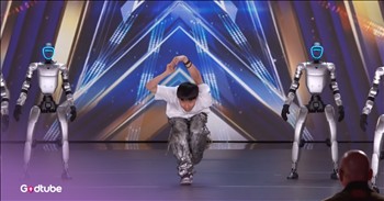 <p>This jaw-dropping AGT dance routine with robots wowed and amazed the whole America&rsquo;s Got Talent crowd&mdash;including its judges. With eight robots and a choreographed dance to Lady Gaga&rsquo;s "Abracadabra," dancer Wu Yufei, AKA Flying Bug, showed everyone something they&rsquo;ve never seen before. &nbsp;</p>

<p>The eight robots, made by Chinese company Unitree, performed very impressive human-like movements&mdash;including front flips. Wu is an extremely talented dancer. He can move his body in ways few people can. As he and the robots danced in sync to their 3-minute routine, the crowd went absolutely wild&mdash;their jaws dropped, and they gave Wu a standing ovation.&nbsp;</p>

<p>"Absolutely brilliant. Brilliant,&rdquo; judge Simon Cowell <a href="https://www.youtube.com/watch?v=y7ojRmPxqNg">said</a>.&nbsp;</p>

<p>&ldquo;The way you dance is spectacular,&rdquo; judge Sofia Vergara <a href="https://www.youtube.com/watch?v=y7ojRmPxqNg">told</a> Wu. She also gave him a &ldquo;Super yes!&rdquo; with her hands in the air.&nbsp;</p>

<p>Not only is Wu a talented street dancer, but he&rsquo;s also a robotics <a href="https://www.instagram.com/p/DZIhvVMTjbV/">engineer</a> for the robot&rsquo;s company, Unitree. So it makes perfect sense that he&rsquo;d be the one to show America what the humanoid robots can do.&nbsp;</p>

<p>Watching the AGT robots dance almost feels unreal, like it's straight out of a sci-fi movie. Their movements were fast and fluid. Not awkward and clanky like robots are often mimed to be. These bots were as smooth as smooth can be. &nbsp;</p>

<p>What&rsquo;s even more impressive is how the human and robot dance blended. Neither overpowered the other. The whole thing was fresh, futuristic, and thoroughly entertaining. It&rsquo;s easy to see why the crowd and the judges were up off their feet.&nbsp;</p>

<p>The AGT robots' dance is truly original and unique. In America, it&rsquo;s not common to see these kinds of advanced humanoid robots, so this is really something special. Flying Bug and the bots will move on to the next round, and I&rsquo;m sure many AGT fans are eagerly looking forward to seeing their next performance.&nbsp;</p>

<p><strong>YOU MAY ALSO LIKE:&nbsp;<a href="https://www.godtube.com/watch/?v=YZGYY7NX">8 Synchronized Swimmers Step Up To The Side Of The Pool And Stun With Their 'Robot' Routine</a></strong></p>
