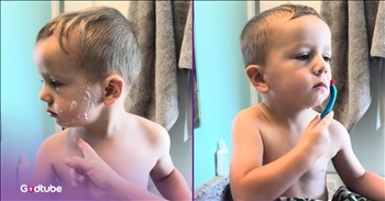 <p>This little boy&rsquo;s shaving demonstration is almost too cute to handle. He apparently noticed that his face was becoming a little hairy and decided to do something about it. Watch the short but hilarious and precious clip to see the young man take care of the hair that has sprouted (but not really) on his face.</p>

<p>Every parent wants their children to stay little for as long as possible. Honestly, if it were up to the mothers and fathers, their youngsters would remain children forever and never grow up. This is the desire of every parent, even with all the public temper tantrums and meltdowns, their children&rsquo;s refusal to do this and that and everything else that pushes a parent to the edge of their sanity.</p>

<p>While that might be what every parent wants, it&rsquo;s not even remotely possible. All children have a nasty habit of growing up and eventually moving out to start a life all of their own. Parents, while they may be proud of their child heading out into the world to do their own thing, will always look back fondly on those moments when their child was little and completely reliant on mom and dad.</p>

<p><a href="https://www.youtube.com/watch?v=wHOTDdi2dk0">In a clip posted on YouTube</a>, a mother and father got a sweet, hilarious and early reminder that all children grow up eventually. The little one did something that is typically reserved for teenagers and adults. Even though he appears to be entirely too young, he apparently thought it was the perfect time to begin shaving.</p>

<p>The video begins with the little guy sitting on the bathroom sink, nearing the end of his shave. There are only a few smatterings of shaving cream still on his face.</p>

<p>Hilariously, to ensure he does not miss a whisker, the child&rsquo;s older brother stands nearby, guiding him and pointing out where he still needs to shave.</p>

<p><em><strong><a href="https://www.godtube.com/bible/proverbs/22-6">Proverbs 22:6</a></strong> &ldquo;If a child is trained up in the right way, even when he is old, he will not be turned away from it.&rdquo;</em></p>
