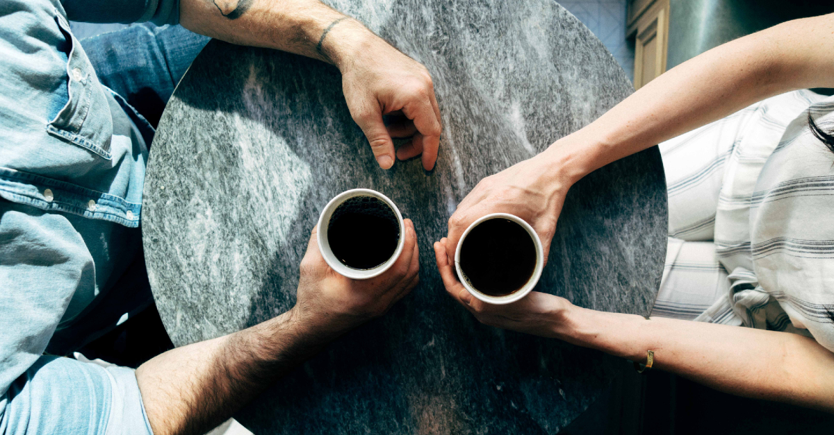 Couple having coffee