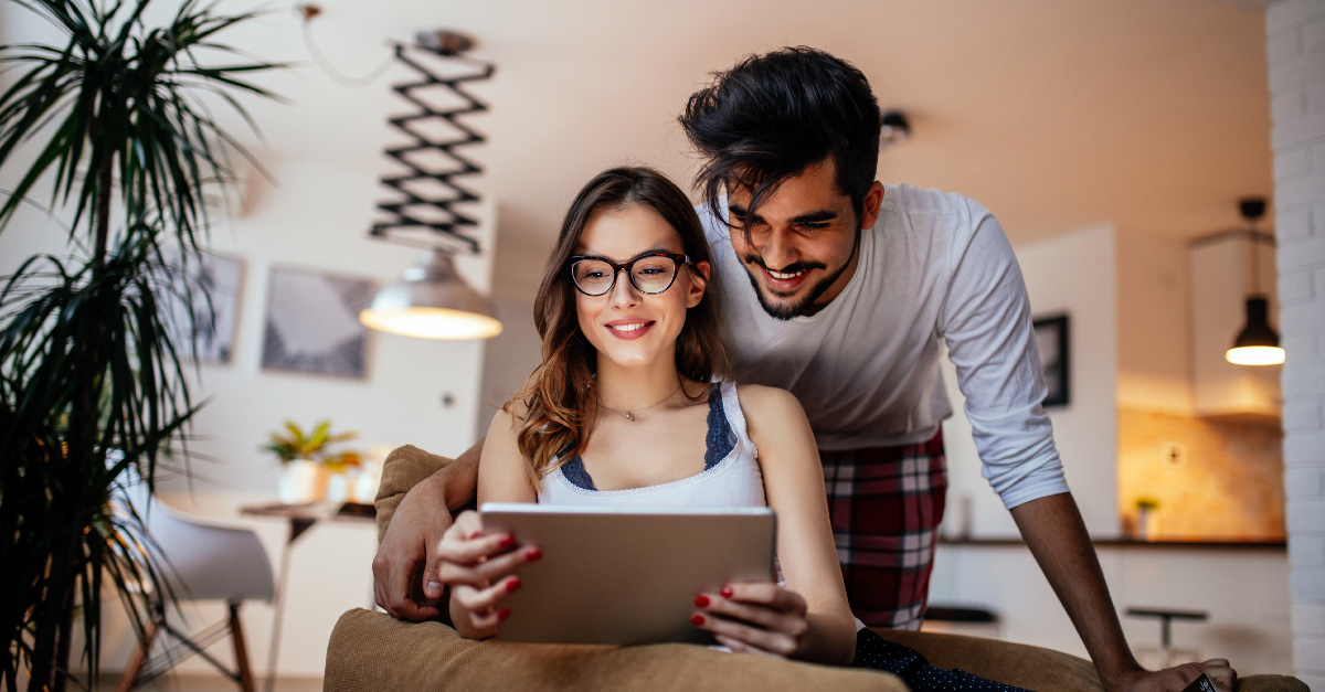 couple on tablet