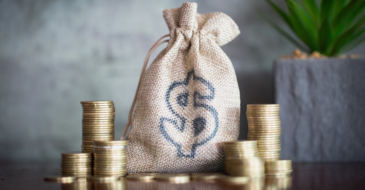 A bag of gold coins