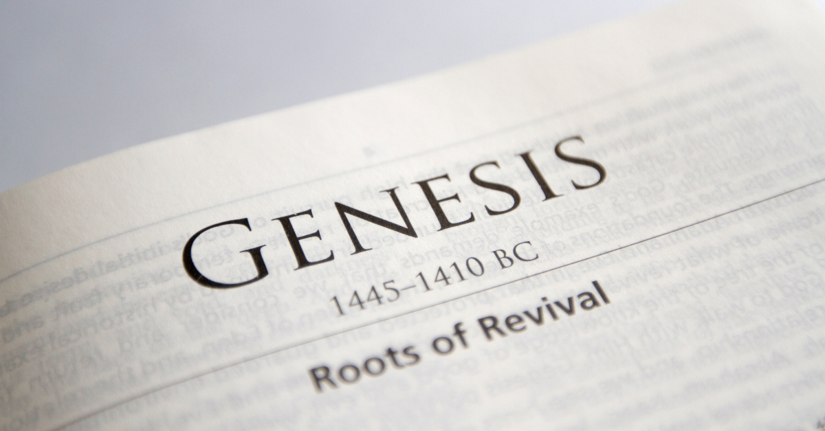 Bible open to Book of Genesis