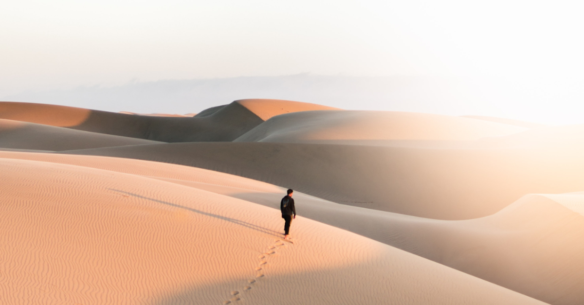 man in the desert