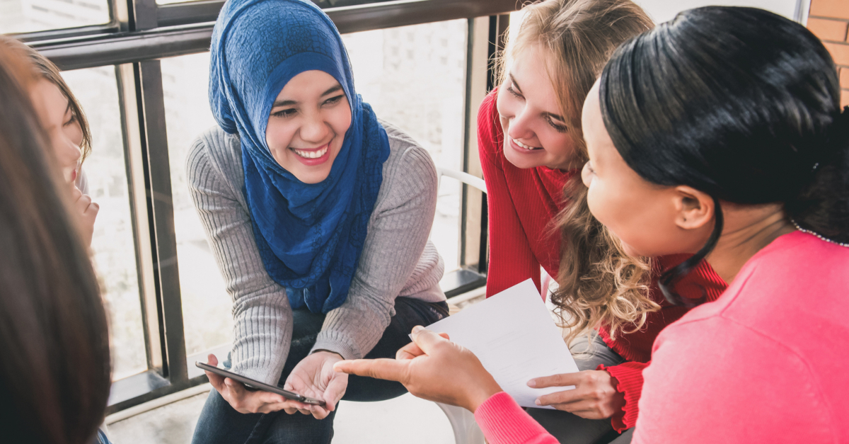 group of diverse women different views