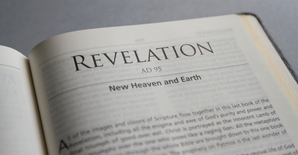 Bible open to book of Revelation, lamb's book of life