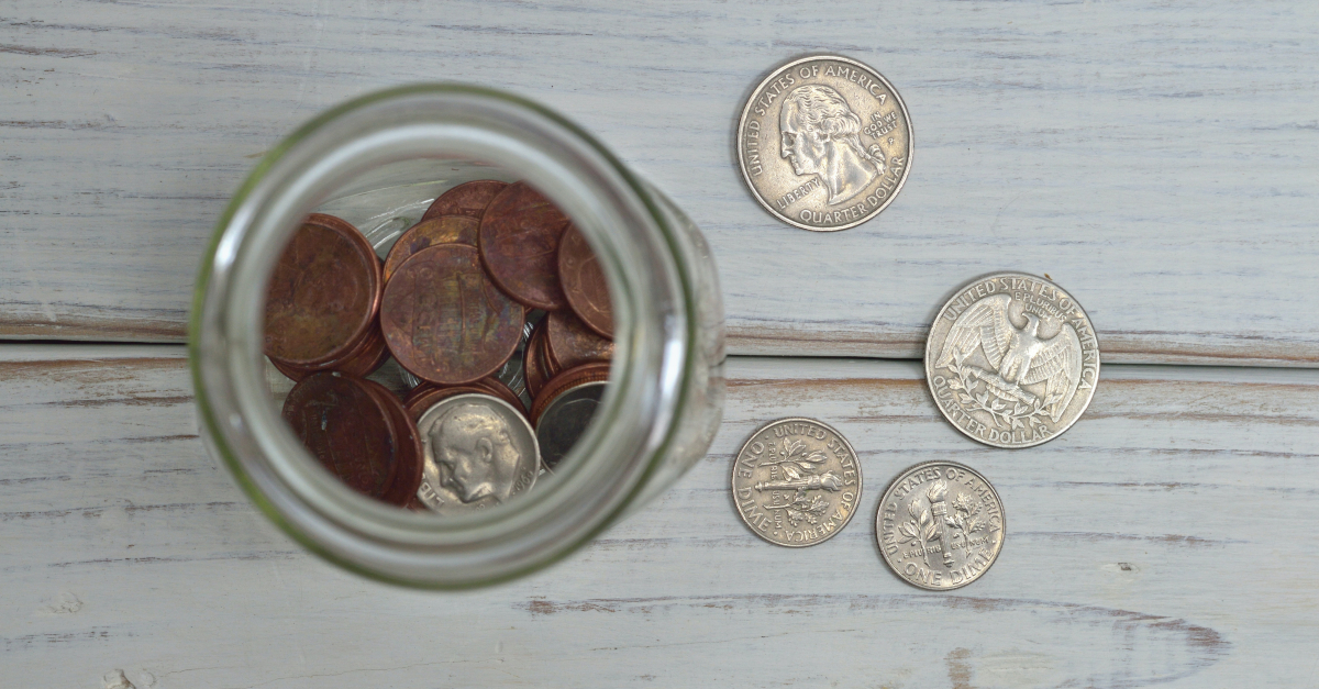 coins in jar to give