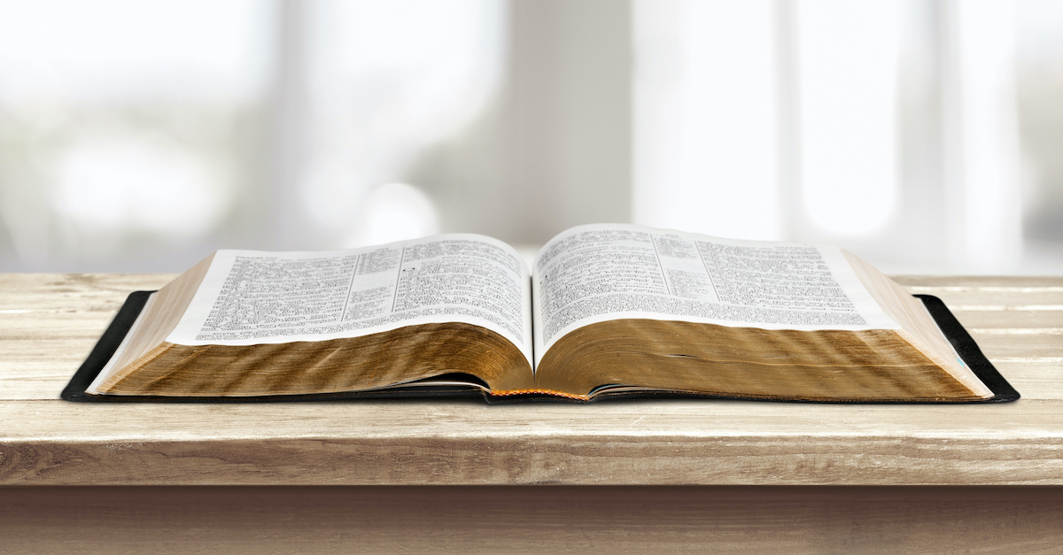 open Bible on table