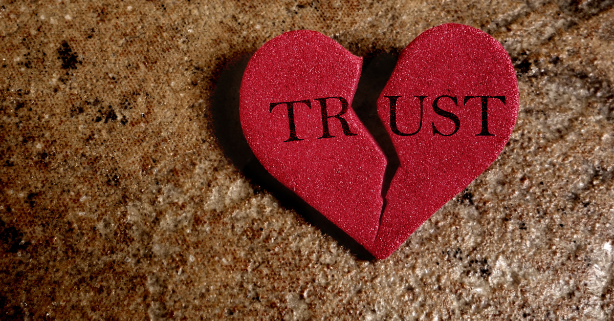 A broken trust heart