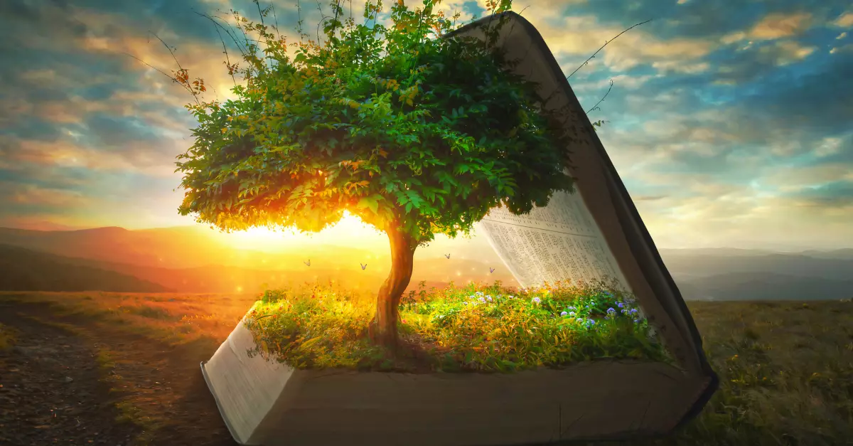 13033 tree growing out of bible at sunrise gettyima - Aden bahçesi nerede ? Adem ve Havva’nın yaşadığı Cennet.