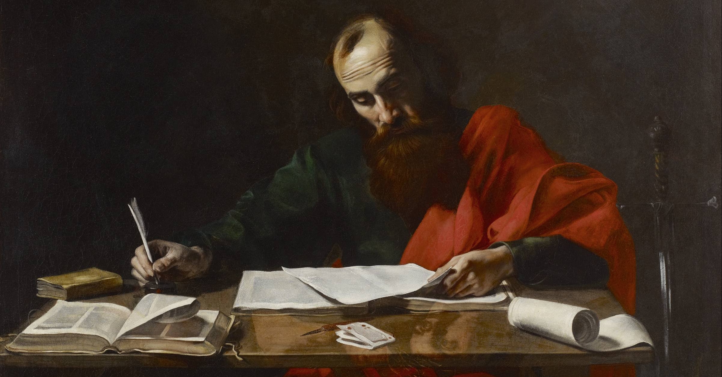 Painting of the Apostle Paul, speaking in tongues