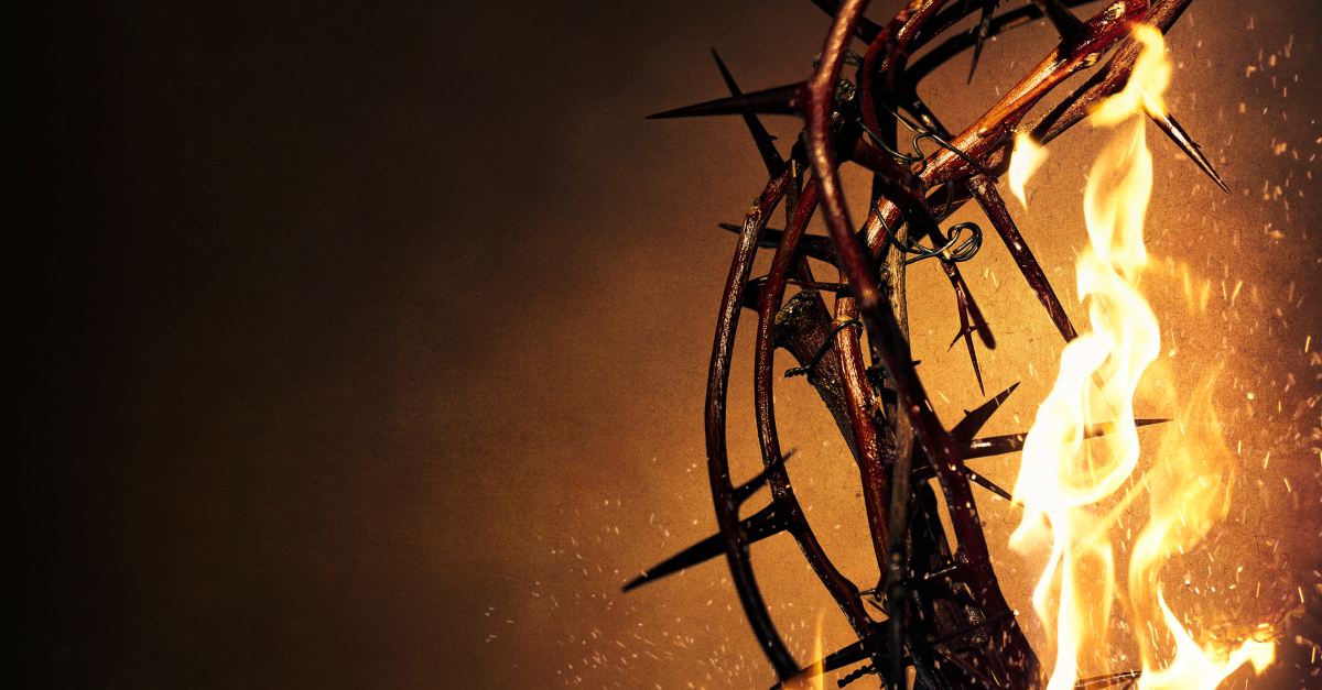 crown of thorns of fire to signify church ignoring hardest issues