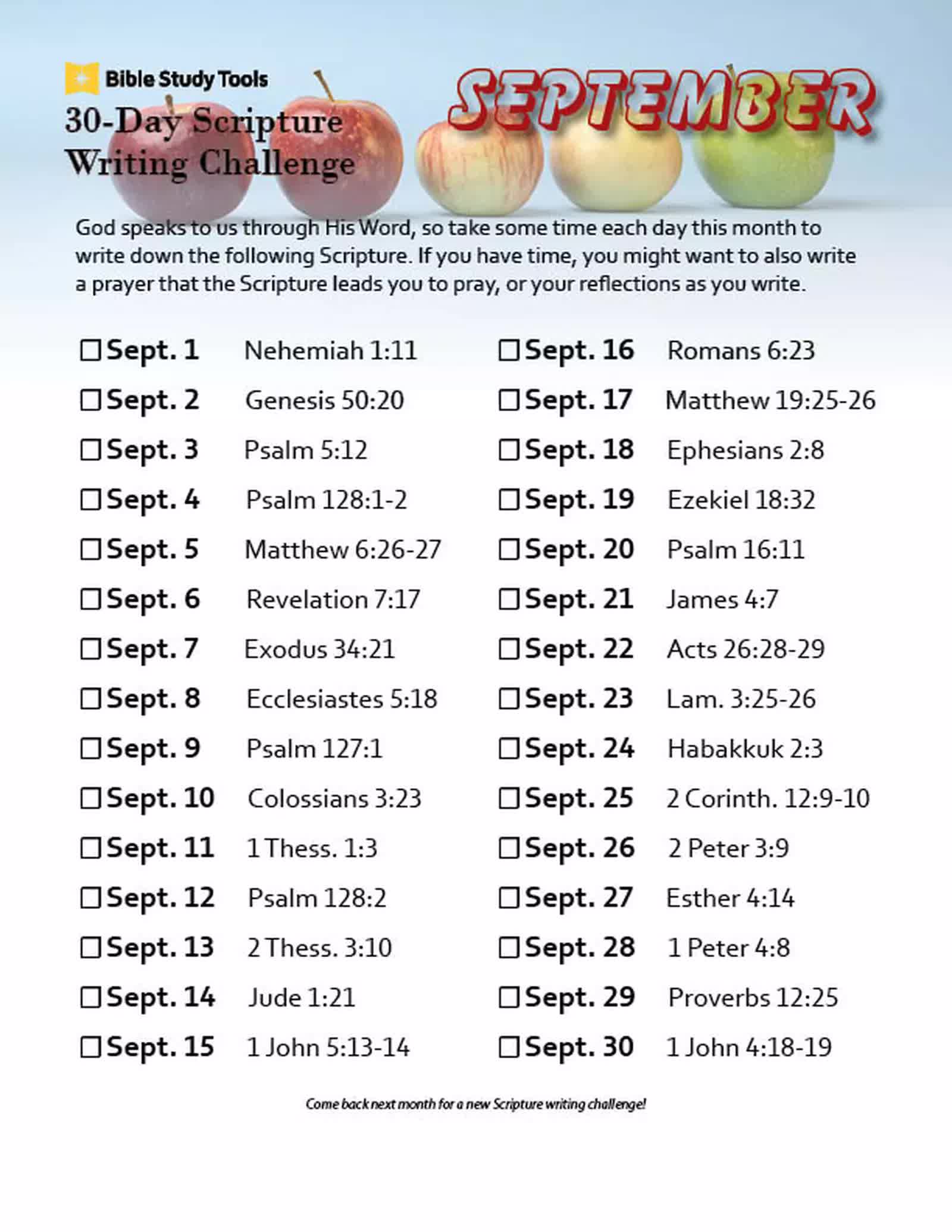 30 day scripture writing challenge