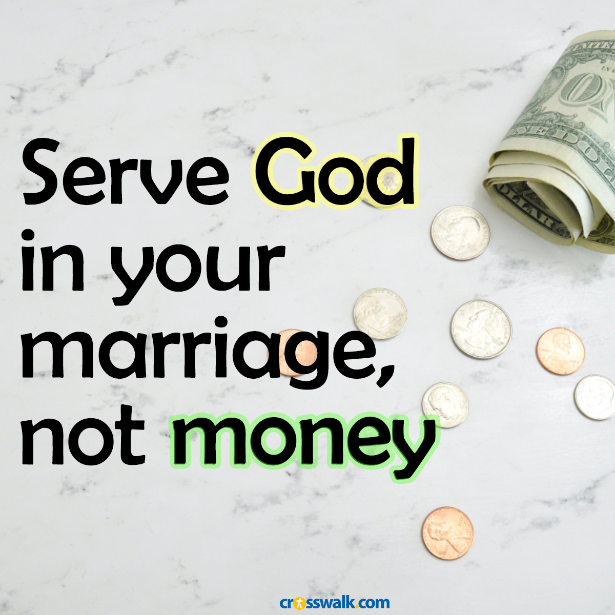 Serve God not Money Square