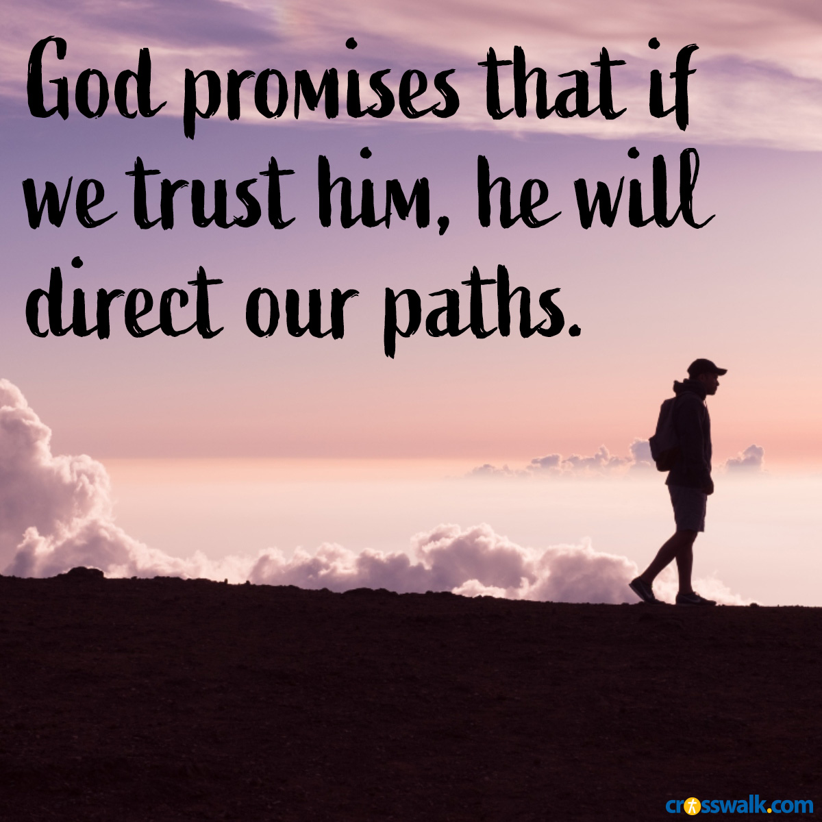 God will direct our paths, inspirational image