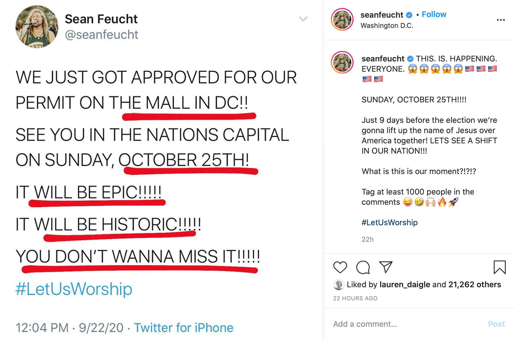 Sean Feucht Instagram