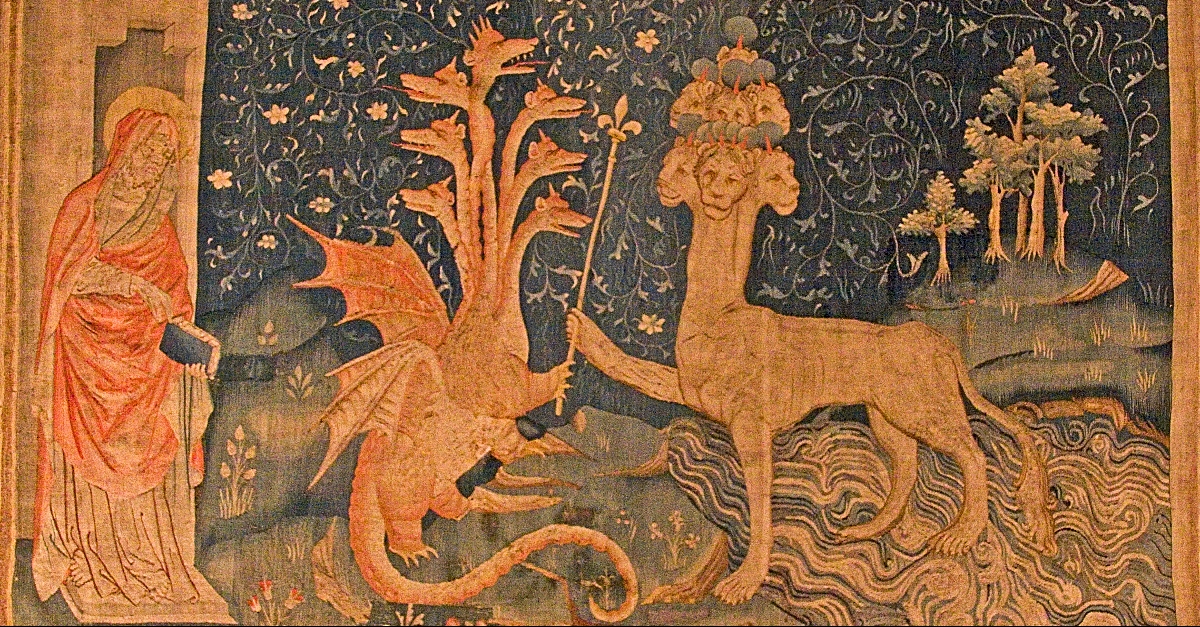dragon in revelation, beast of the sea, dragon with 7 heads