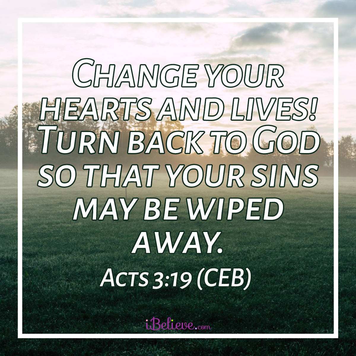 Acts 3:19, inspirational image